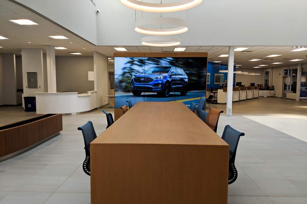 Community table Inside Ford Dealership